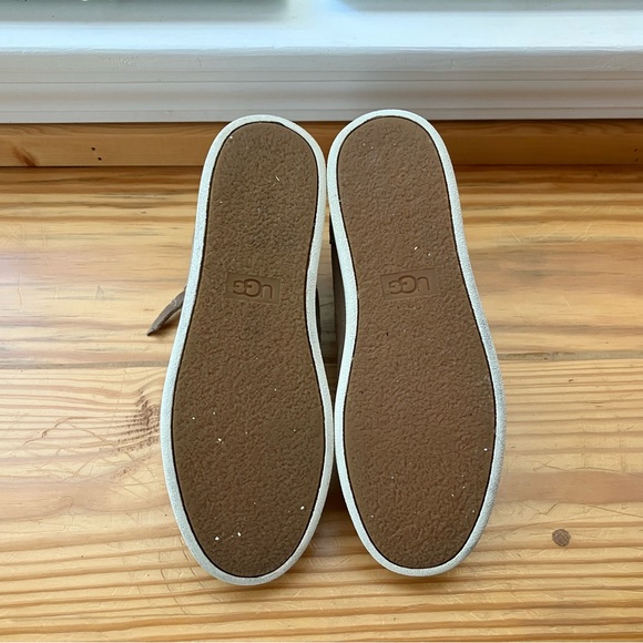 Women’s UGG Fawn Brown Suede High Top Sneakers Sz 7.5 Zip Up - Picture 5 of 5